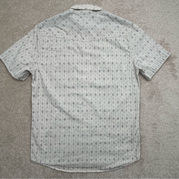 Threadgrit Shirt Adult Small Beige Button Up Pearl Snap Western Style Casual Men - Picture 13 of 14